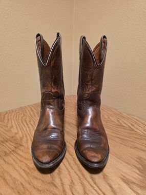 Vintage Classic Men's Brown Leather Cowboy Boots